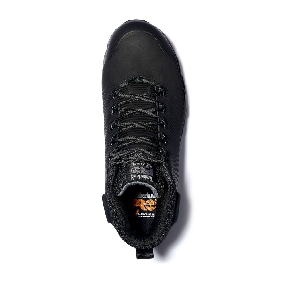 Timberland Pro Μποτακια Ανδρικα Μαυρα - Powertrain Sport Mid Alloy Toe Eh Work Shoes - Greece 125470